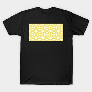 Yellow White Floral Print T-Shirt